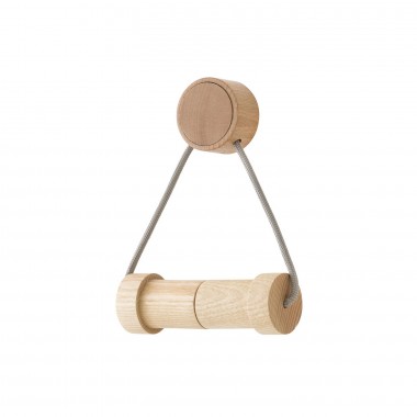 Portarotolo a parete in legno di faggio della collezione RING.