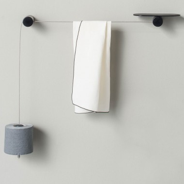 Towel holder with shelf and...