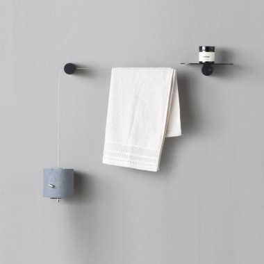 Towel holder with shelf and...