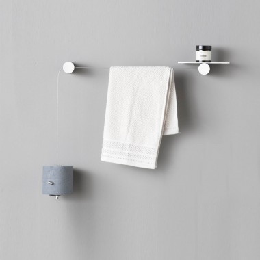 Towel holder with shelf and...