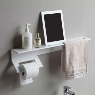Shelf with towel holder -...